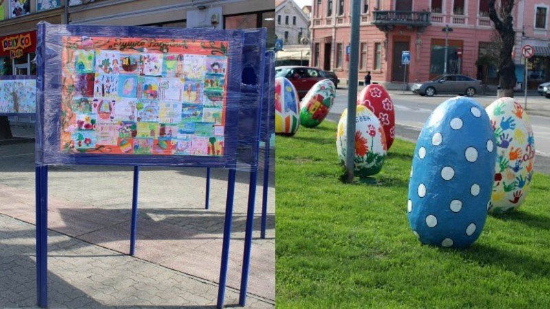Požarevački predškolci ukrasili grad crtežima i uskršnjim jajima